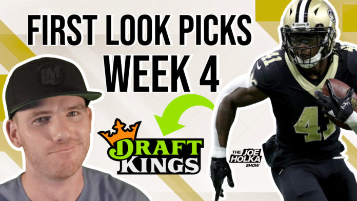 NFL Week 4 DFS First Look with Jake Ciely (DraftKings & FanDuel Picks) QB,  RB, WR, TE Plays - Line Movement